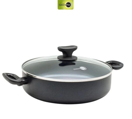 Greenpan Torino Keramische Hapjespan - 28 Cm - Met Glazen Deksel -Beste Keuken Serie Winkel