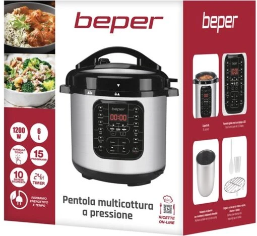 Beper P101COS001 - Multifunctionele Snelkookpan Met 15 Programma's - RVS -Beste Keuken Serie Winkel