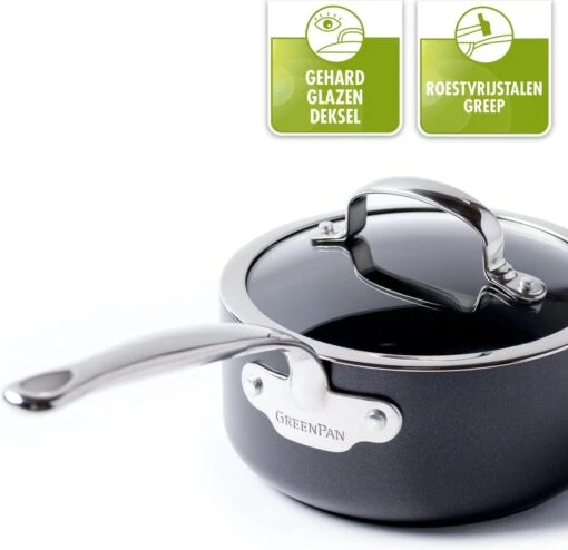 GreenPan Barcelona Infinity Pro Hapjespan Met Deksel 30cm - Zwart - Inductie - PFAS-vrij -Beste Keuken Serie Winkel