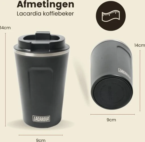 LaCardia Koffiebeker To Go Premium Zwart – Thermosbeker – Theebeker – 380ML – Herbruikbaar -Beste Keuken Serie Winkel 1200x1171 3