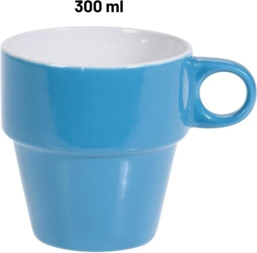 Orange85 Koffiekopjes - Met Houder - Set Van 6 - Gekleurd - 300 Ml - Keramiek -Beste Keuken Serie Winkel