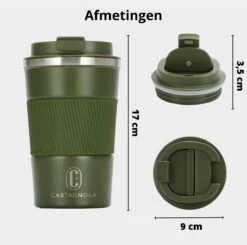 Castagnola Design RVS Koffiebeker To Go - Groen - 380ml - Thermosbeker - Theebeker -Beste Keuken Serie Winkel 1200x1191 10