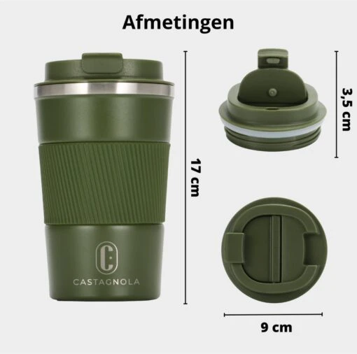 Castagnola Design RVS Koffiebeker To Go - Groen - 380ml - Thermosbeker - Theebeker -Beste Keuken Serie Winkel 1200x1191 10