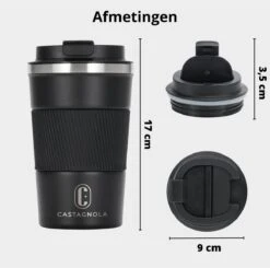 Castagnola Design RVS Koffiebeker To Go - Zwart - 380ml - Thermosbeker - Theebeker -Beste Keuken Serie Winkel 1200x1191 7