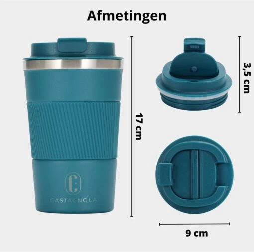 Castagnola Design RVS Koffiebeker To Go - Blauw - 380ml - Thermosbeker - Theebeker -Beste Keuken Serie Winkel 1200x1191 9