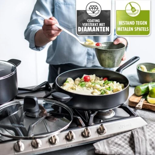 GreenPan Memphis Hapjespan 28cm - Zwart - Inductie - PFAS-vrij -Beste Keuken Serie Winkel 1200x1200 323