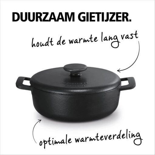 BRABANTIA THE DUTCH Gietijzeren Braadpan - Ø 28cm - MAT Zwart - Inductie -Beste Keuken Serie Winkel 1200x1200 467