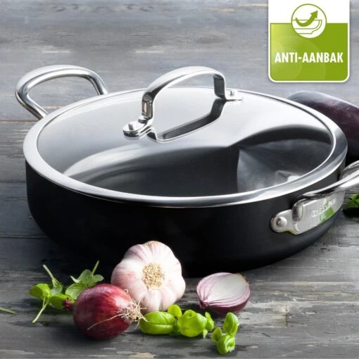 GreenPan Barcelona Infinity Pro Hapjespan Met Deksel 30cm - Zwart - Inductie - PFAS-vrij -Beste Keuken Serie Winkel 1200x1200 469