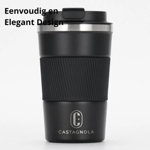 Castagnola Design RVS Koffiebeker To Go - Zwart - 380ml - Thermosbeker - Theebeker -Beste Keuken Serie Winkel 1200x1200 590