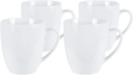 Excellent Houseware Set Van 4x Stuks Bekers/mokken Wit 380 Ml Van Porselein - Melkbekers -Beste Keuken Serie Winkel 1200x682 1