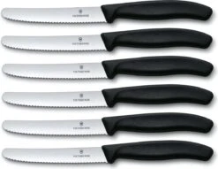 Victorinox Tafelmes 6 Stuks Zwart Krom Heft -Beste Keuken Serie Winkel 1200x927