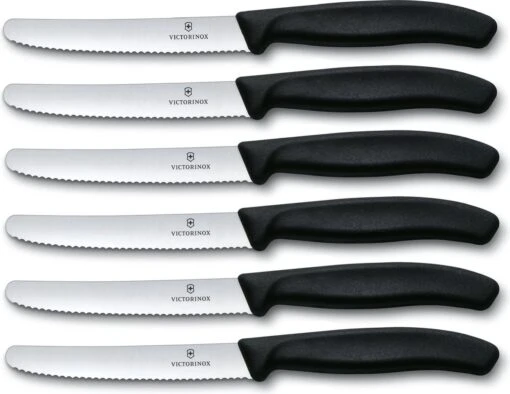 Victorinox Tafelmes 6 Stuks Zwart Krom Heft -Beste Keuken Serie Winkel