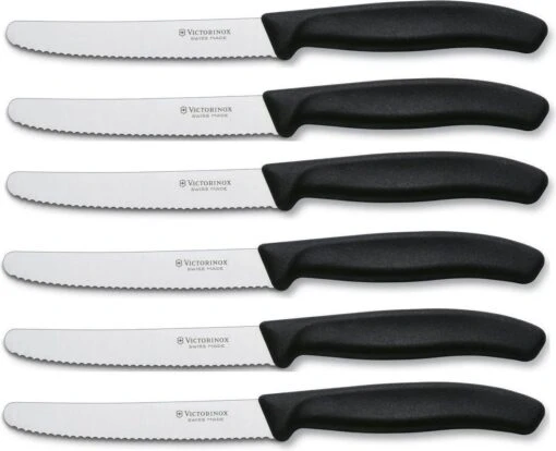 Victorinox Tafelmes 6 Stuks Zwart Krom Heft -Beste Keuken Serie Winkel